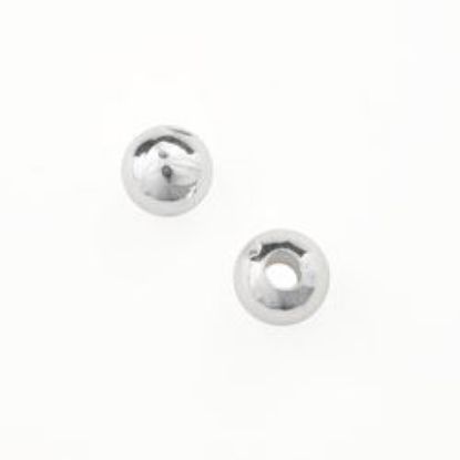 Picture of Silver Plated Plain Beads 6mm 0.07" Hole<br />200 Beads
