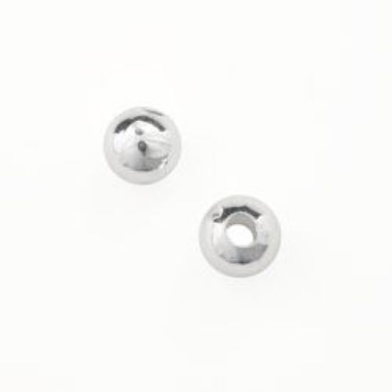 Picture of Silver Plated Plain Beads 6mm 0.07" Hole<br />200 Beads