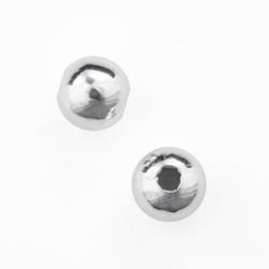 Picture of Silver Plated Plain Beads 8mm 0.1" Hole<br />100 Beads