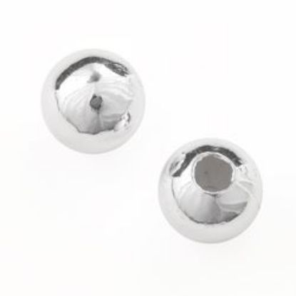 Picture of Silver Plated Plain Beads 10mm with 0.1mm Hole<br />20 Beads