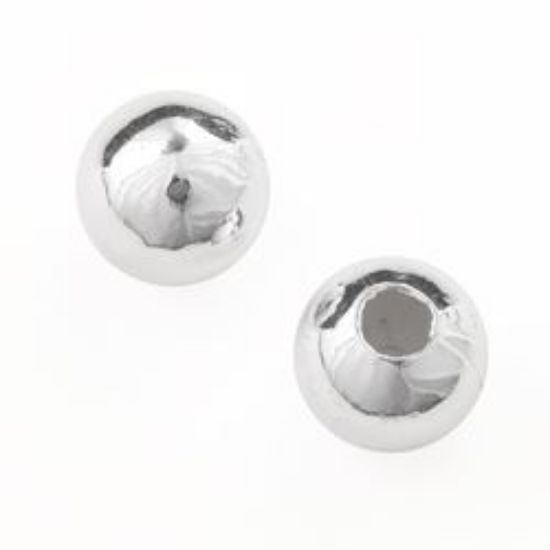 Picture of Silver Plated Plain Beads 10mm with 0.1mm Hole<br />20 Beads