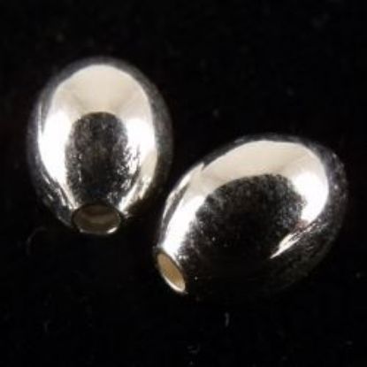 Picture of Silver Plated Melon Beads 5x7mm<br />100 Beads