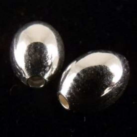 Picture of Silver Plated Melon Beads 5x7mm<br />100 Beads