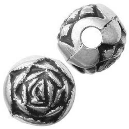 Picture of Silver Plated Rose Beads 6mm<br />30 Beads