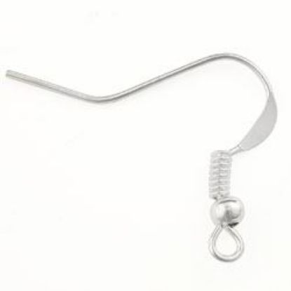 Picture of Silver Plated Flat French Ear Wires with Coil<br />10 Pair