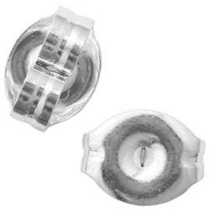 Picture of Silver Plated Small Ear Clutch With .032 Inch Hole<br />20 Pair