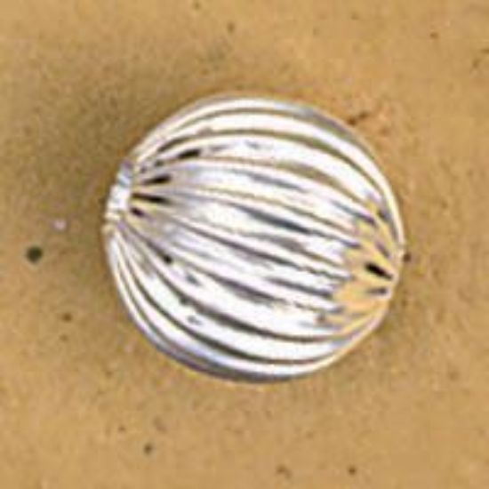 Picture of Silver Plated Corrugated Beads 8mm 0.1"<br />20 Beads