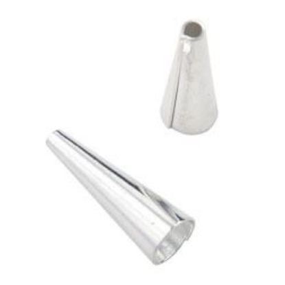 Picture of Silver Plated Cone 3/4" x 6mm Base<br />10 Pair