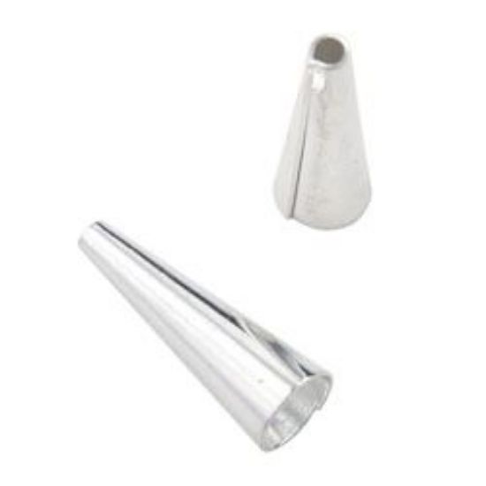 Picture of Silver Plated Cone 3/4" x 6mm Base<br />10 Pair