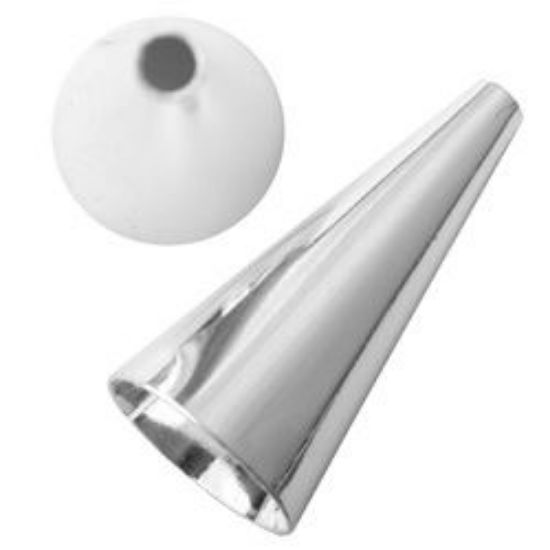 Picture of Silver Plated Cone 1Inch x 12mm base<br/> 4 pairs