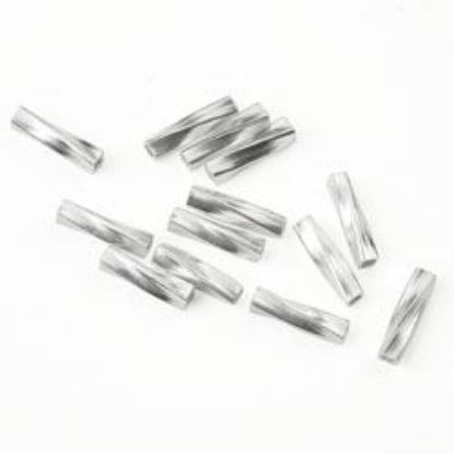 Picture of Silver Plated Twist Heishi 1/4" Plated over brass. Approx 670pcs per ounce.