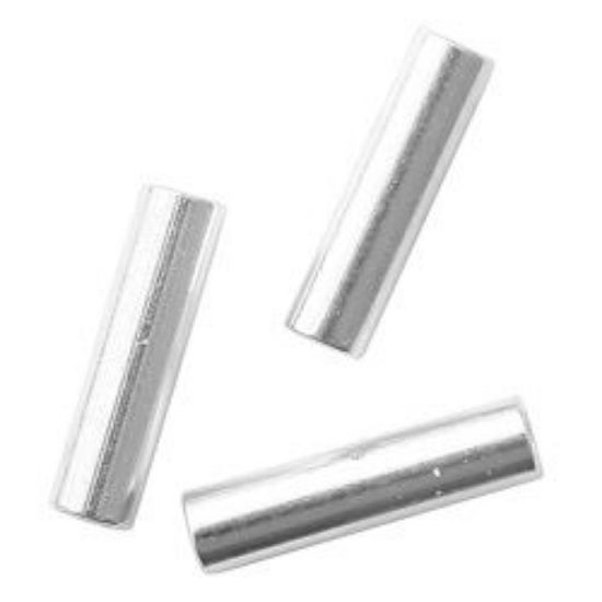 Picture of Silver Plated Straight Heishi 1/4"Plated over brass. Approx 670pcs per troy ounce