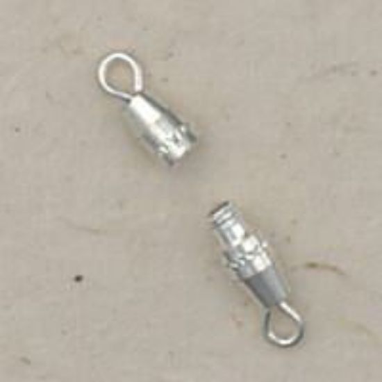 Picture of Silver Plated Torpedo Tie On Clasp 7/16"<br />10 Clasp per unit