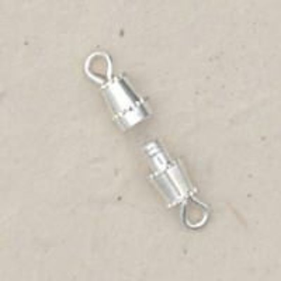 Picture of Silver Plated Barrel Clasp Small 14x4mm<br />10 Clasp per unit