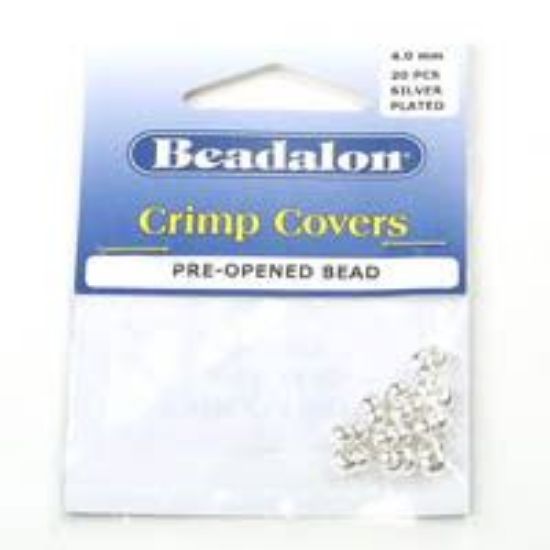 Picture of Beadalon Silver Plated Crimp Cover 4mm <br />20 Piece Package