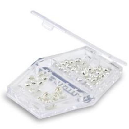 Picture of Beadalon Silver Plated Crimp Covers Variety Pack<br />80 Crimp Covers