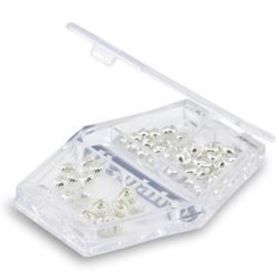 Picture of Beadalon Silver Plated Crimp Covers Variety Pack<br />80 Crimp Covers
