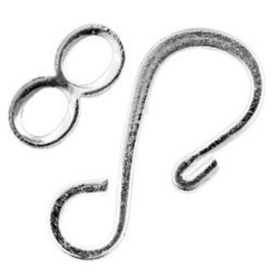 Picture of Silver  Plated Contemporary Hook And Eye 18 Gauge<br />10 Sets