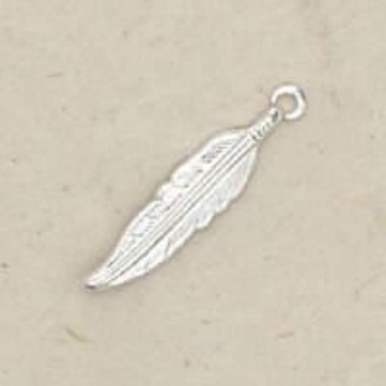 Picture of Silver Plated Feather 3/4"<br />20 Pieces