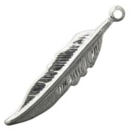 Picture of Silver Plated Feather 1"<br />10 Pieces