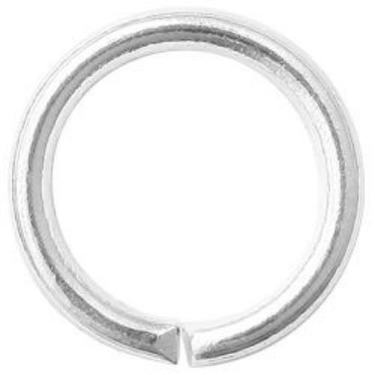 Picture of Silver Plated Round Jump Rings 8mm, 0.038", 50-pieces
