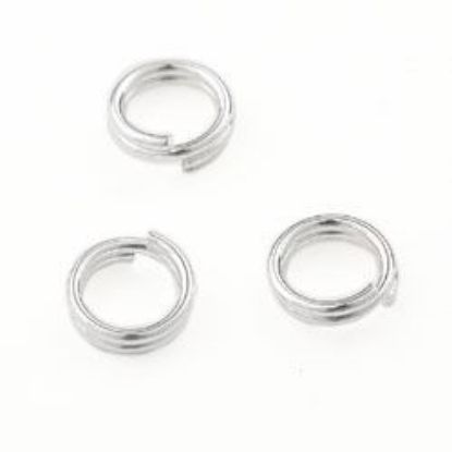 Picture of Silver Plated Round Split Ring 5mm, Sold per pkg of 50