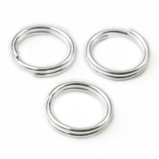 Picture of Silver Plated Round Split Ring 8mm, Sold per pkg of 50
