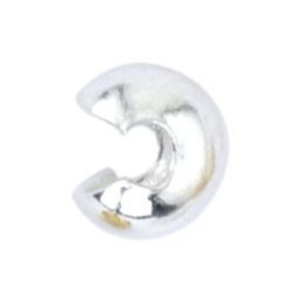 Picture of Beadalon Silver Plated Crimp Cover 3mm <br />20 Pieces