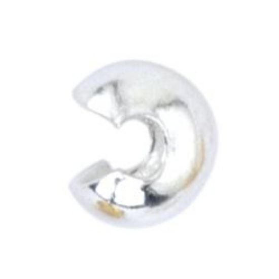 Picture of Beadalon Silver Plated Crimp Cover 3mm <br />20 Pieces