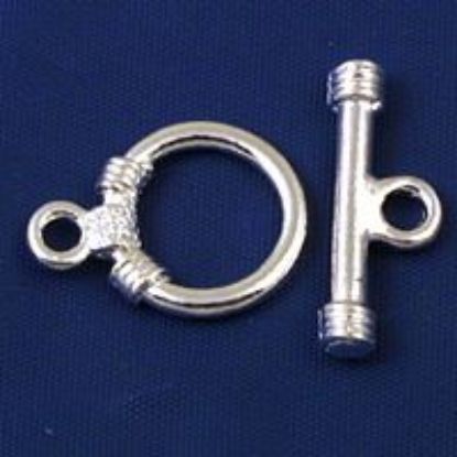 Picture of Silver Plated Toggle #1 12mm Loop 19mm Bar<br />10 Toggle Sets