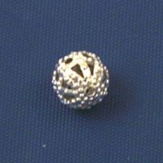 Picture of Silver Plated Filigree Beads 6mm<br />50 Beads