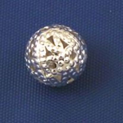 Picture of Silver Plated Filigree Beads 8mm<br />50 Beads