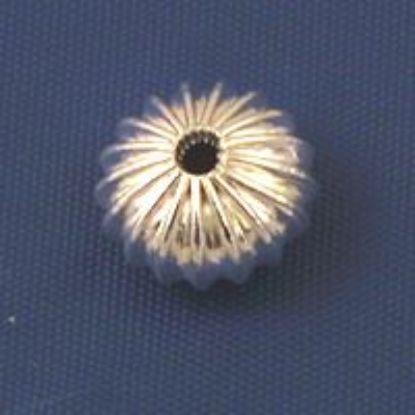 Picture of Silver Plated Corrugated Beads 7.5x9mm 0.067" Hole<br />20 Beads