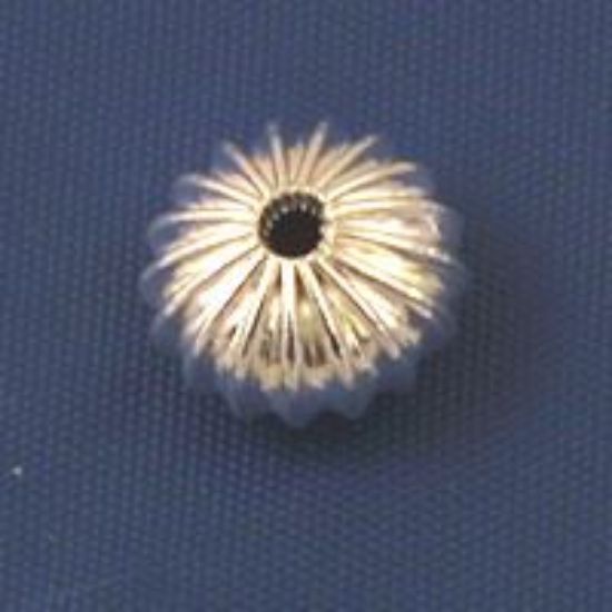 Picture of Silver Plated Corrugated Beads 7.5x9mm 0.067" Hole<br />20 Beads