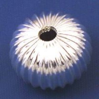 Picture of Silver Plated Corrugated Beads 12x20mm 0.110" Hole<br />10 Beads