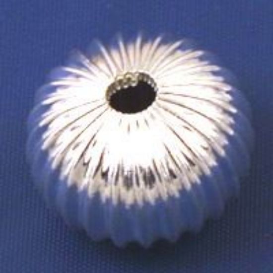 Picture of Silver Plated Corrugated Beads 12x20mm 0.110" Hole<br />10 Beads