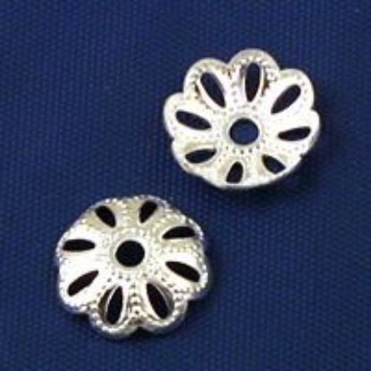 Picture of Silver Plated Round Bead Caps 8.5mm<br />100 Bead Caps