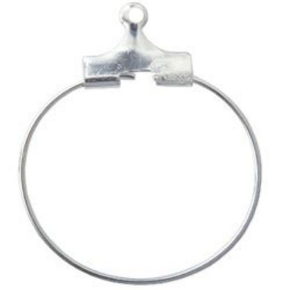Picture of Silver Plated Load-A-Bead Ear Hoops 20mm<br />10 Ear Hoops