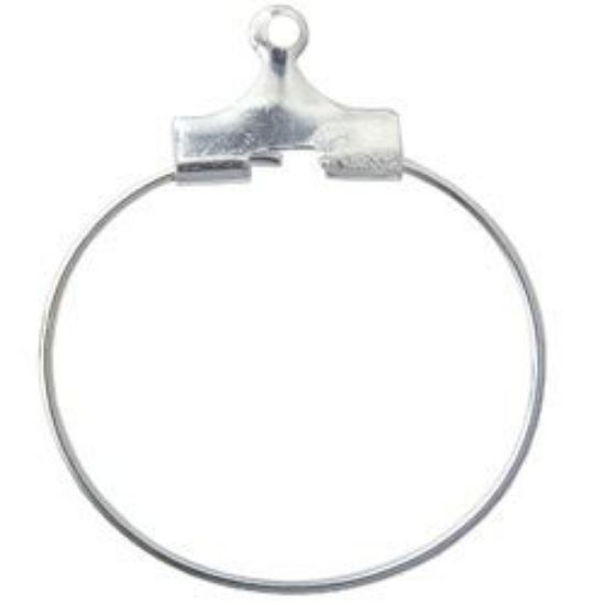 Picture of Silver Plated Load-A-Bead Ear Hoops 20mm<br />10 Ear Hoops