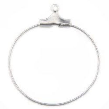 Picture of Silver Plated Load-A-Bead Ear Hoops 25mm<br />5 pair Ear Hoops