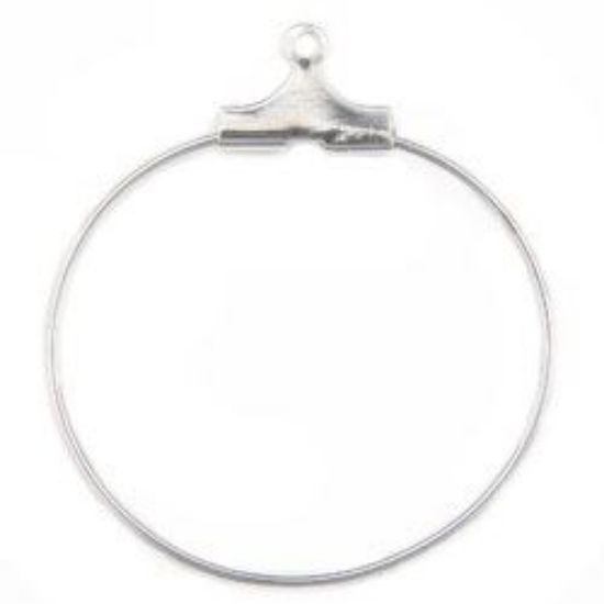 Picture of Silver Plated Load-A-Bead Ear Hoops 25mm<br />5 pair Ear Hoops