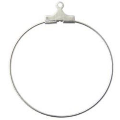Picture of Silver Plated Load-A-Bead Ear Hoops 30mm<br />5 pair Ear Hoops
