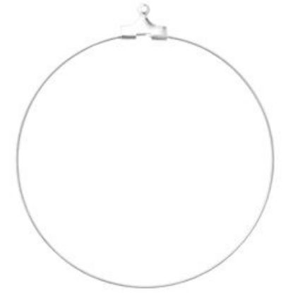 Picture of Silver Plated Load-A-Bead Ear Hoops 40mm<br />5 Pair