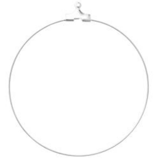 Picture of Silver Plated Load-A-Bead Ear Hoops 40mm<br />5 Pair