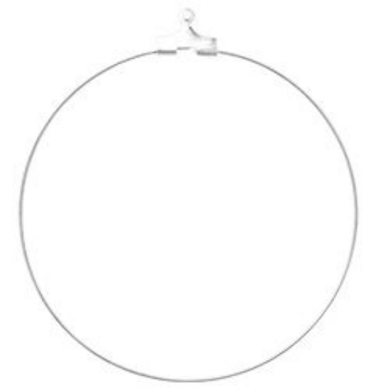 Picture of Silver Plated Load-A-Bead Ear Hoops 50mm, 5 Ear Hoops