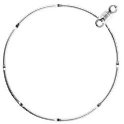 Picture of Silver Plated Hammered Ear Hoops 40mm<br />10 Pair