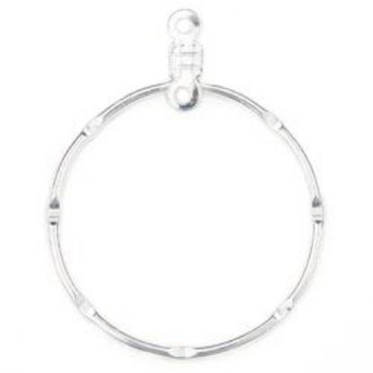 Picture of Silver Plated Hammered Ear Loop, 25mm<br />10 Pair