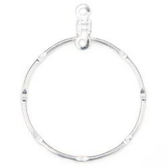 Picture of Silver Plated Hammered Ear Loop, 25mm<br />10 Pair