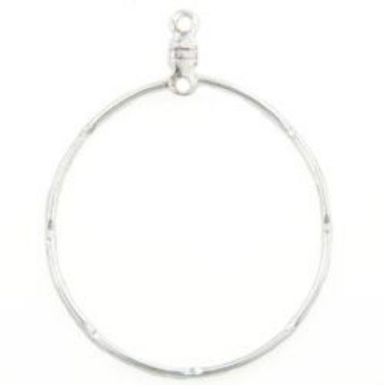 Picture of Silver Plated Hammered Ear Loop, 31mm<br />10 Pair