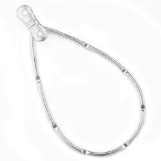 Picture of Silver Plated Hammered Ear Loop Drop, 44mm<br />10 Pair